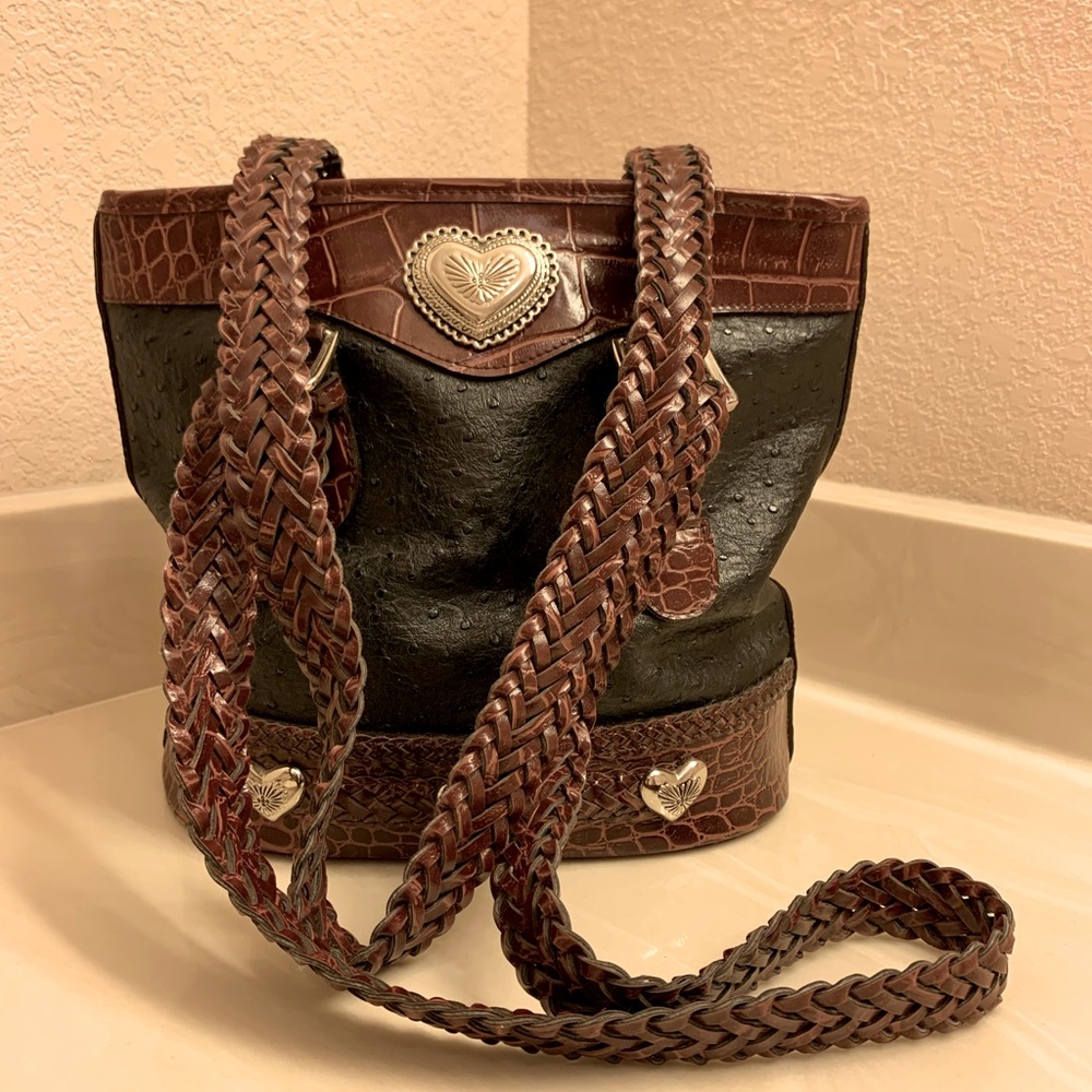 Brighton Style Silver Tone Heart Shoulder Bag